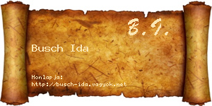 Busch Ida névjegykártya