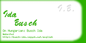 ida busch business card